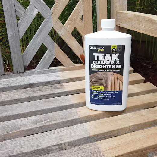32 oz Teak Cleaner & Brightener Marine Wood Restorer Boat Deck Care