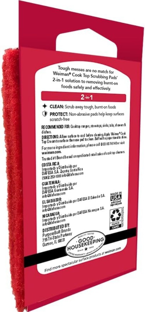 Cooktop Scrubbing Pads, 3 Count Scratch-Free Cleaning Pads for Cermaic, Glass…
