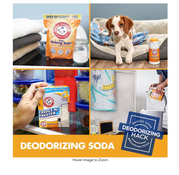 Arm & Hammer Baking Soda Fridge-n-Freezer Odor Absorber, Orange 14 oz Pack of 12