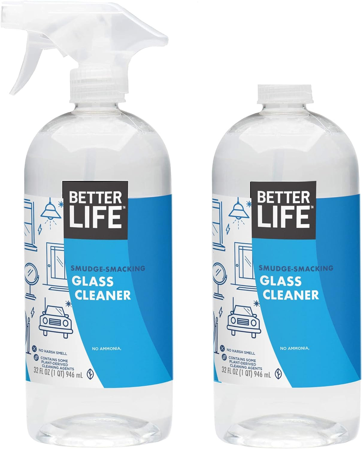 Natural Streak Free Glass Cleaner, 32 Ounces (Pack of 2), 24425