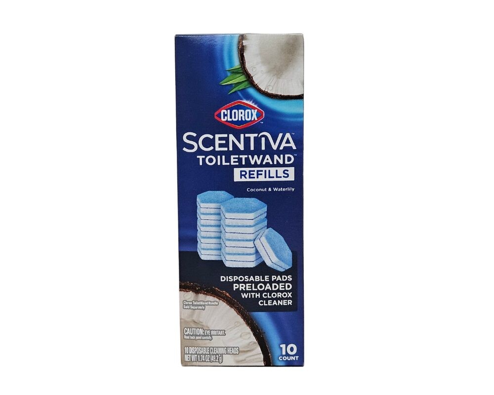60-PACK Clorox Scentiva Coconut and Waterlily ToiletWand Pad Cleaner Refills