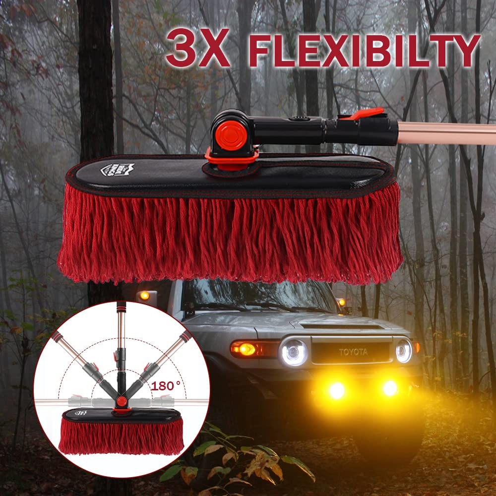 Car Duster Exterior with Extendable Handle, Scratch Free Auto Wash Brush Mop,…