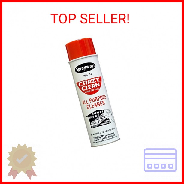 PLZ AEROSCIENCE Sprayway SW031 Crazy Clean Cleaner, 19 oz, Gray