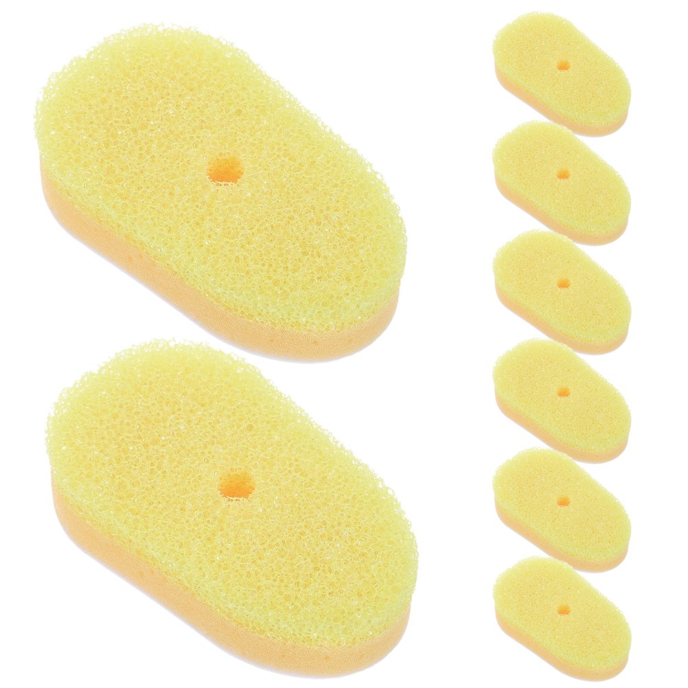 8Pcs Reusable Dish Wand Sponge Refills Soft Yellow Kitchen Cleaning Sponges