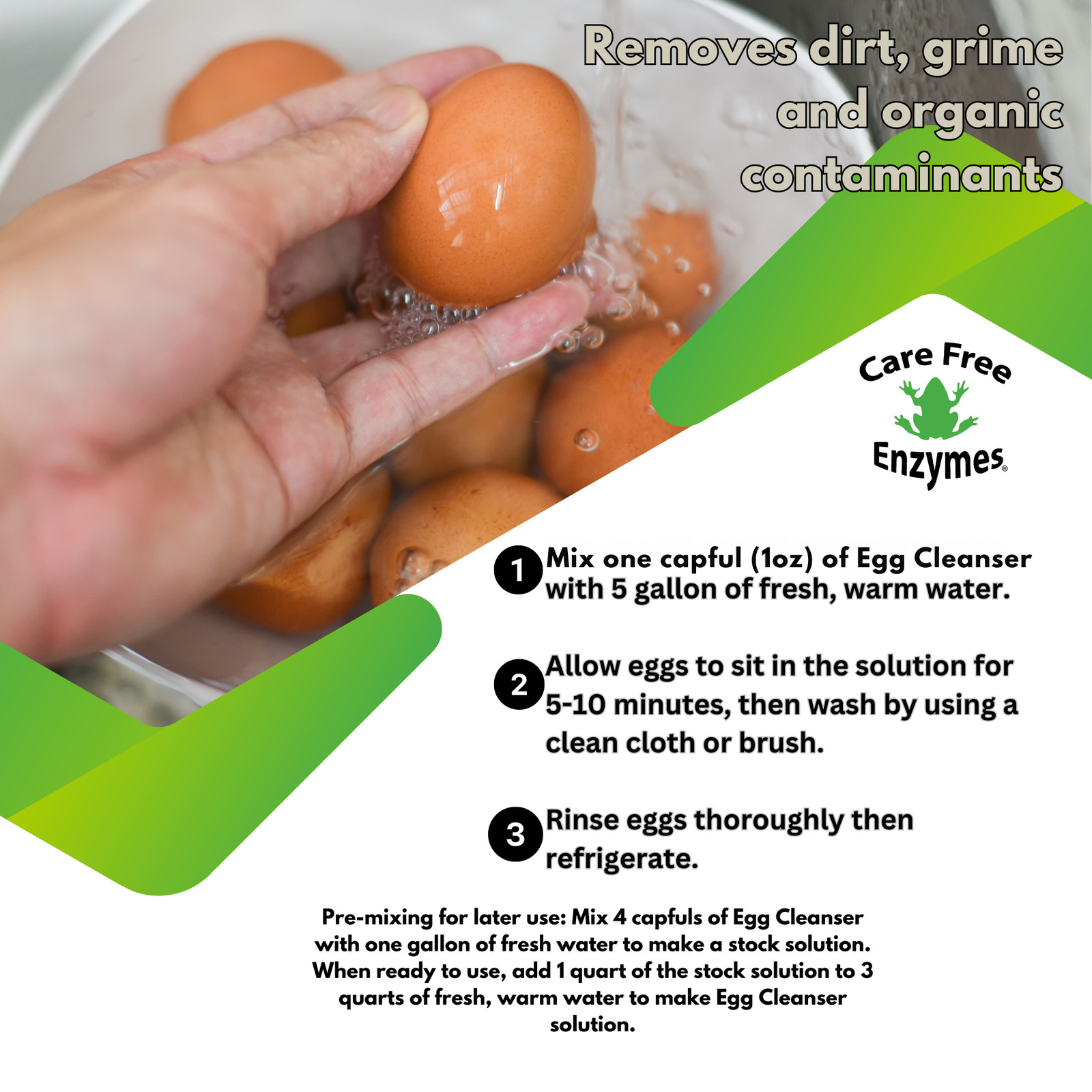 Natural Egg Cleanser & Wash | Removes Dirt & Contaminants Safely | 16 oz, 33.9 o
