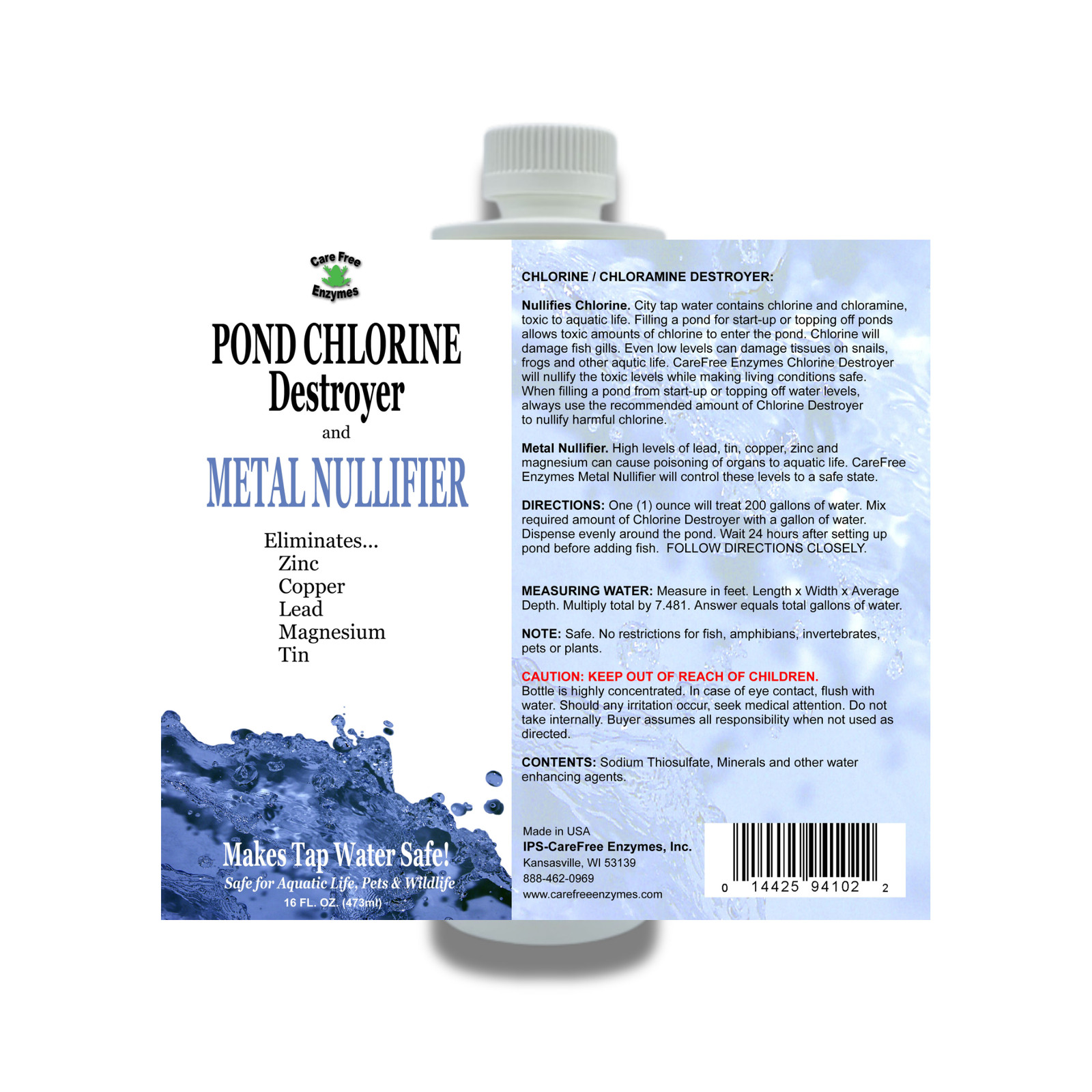 Pond Water Dechlorinator & Conditioner | Instantly Removes Chlorine & Heavy Meta