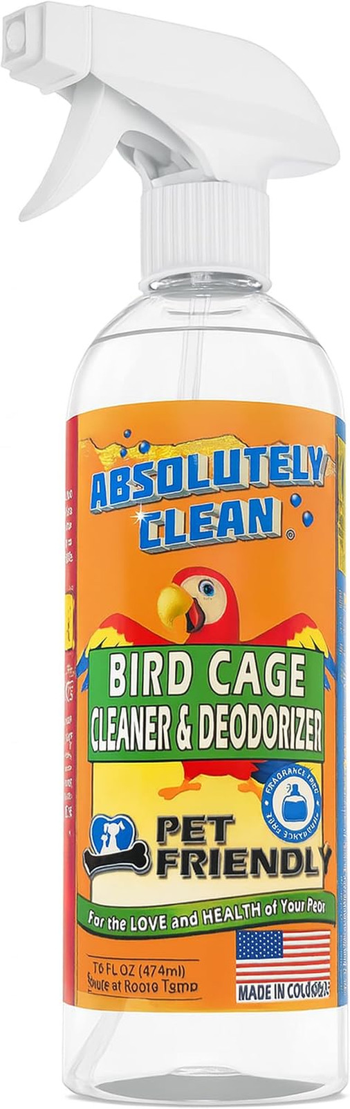 Amazing Bird Cage Cleaner and Deodorizer – Just Spray/Wipe – Safely & Easily Re