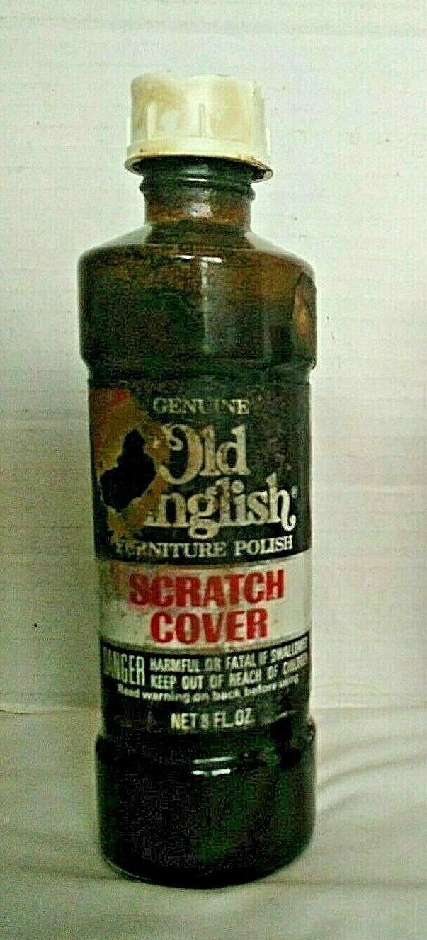 Vintage Rare Old English Scratch Cover For Dark Woods Glass Bottle 8 oz USA HTF