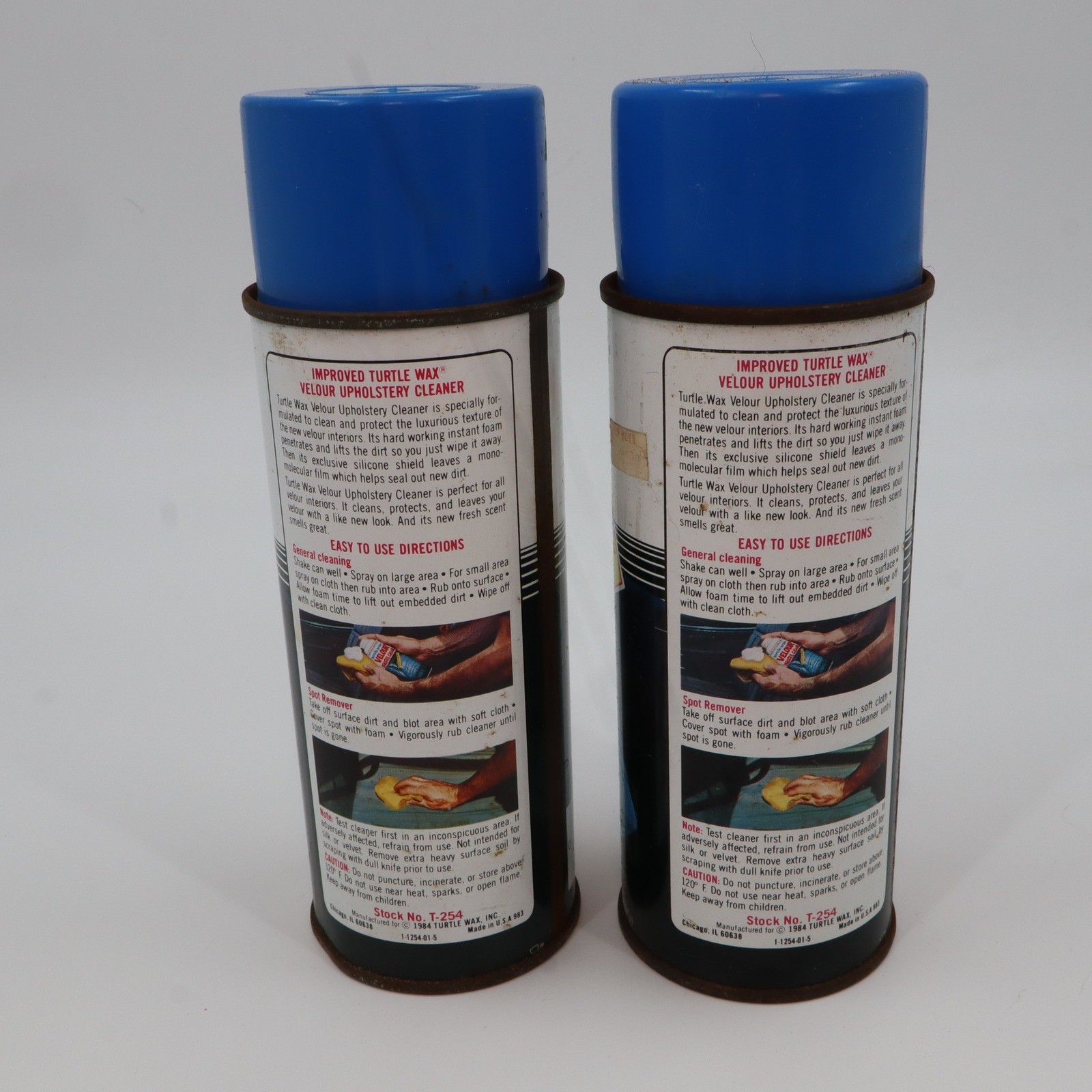 Turtle Wax Velour Upholstery Cleaner Protector 2pk 14oz Vintage 1984 T-254 USA