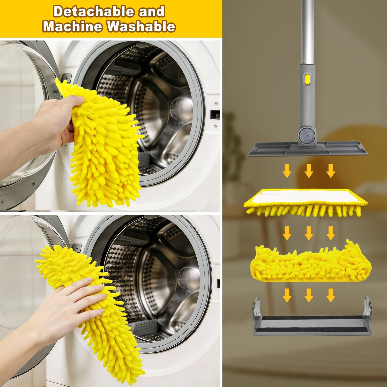 77” Ceiling Fan Cleaner Duster with Extra Bendable Chenille Dust Cleaning Too…