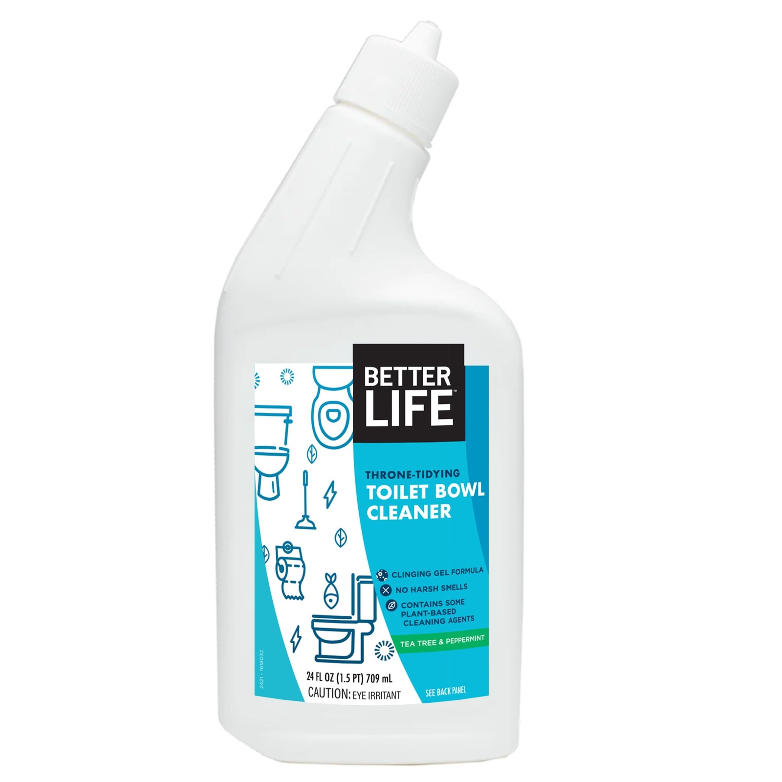 Natural Toilet Bowl Cleaner Gel 24 Oz Tea Tree Peppermint Scent Pack of 1