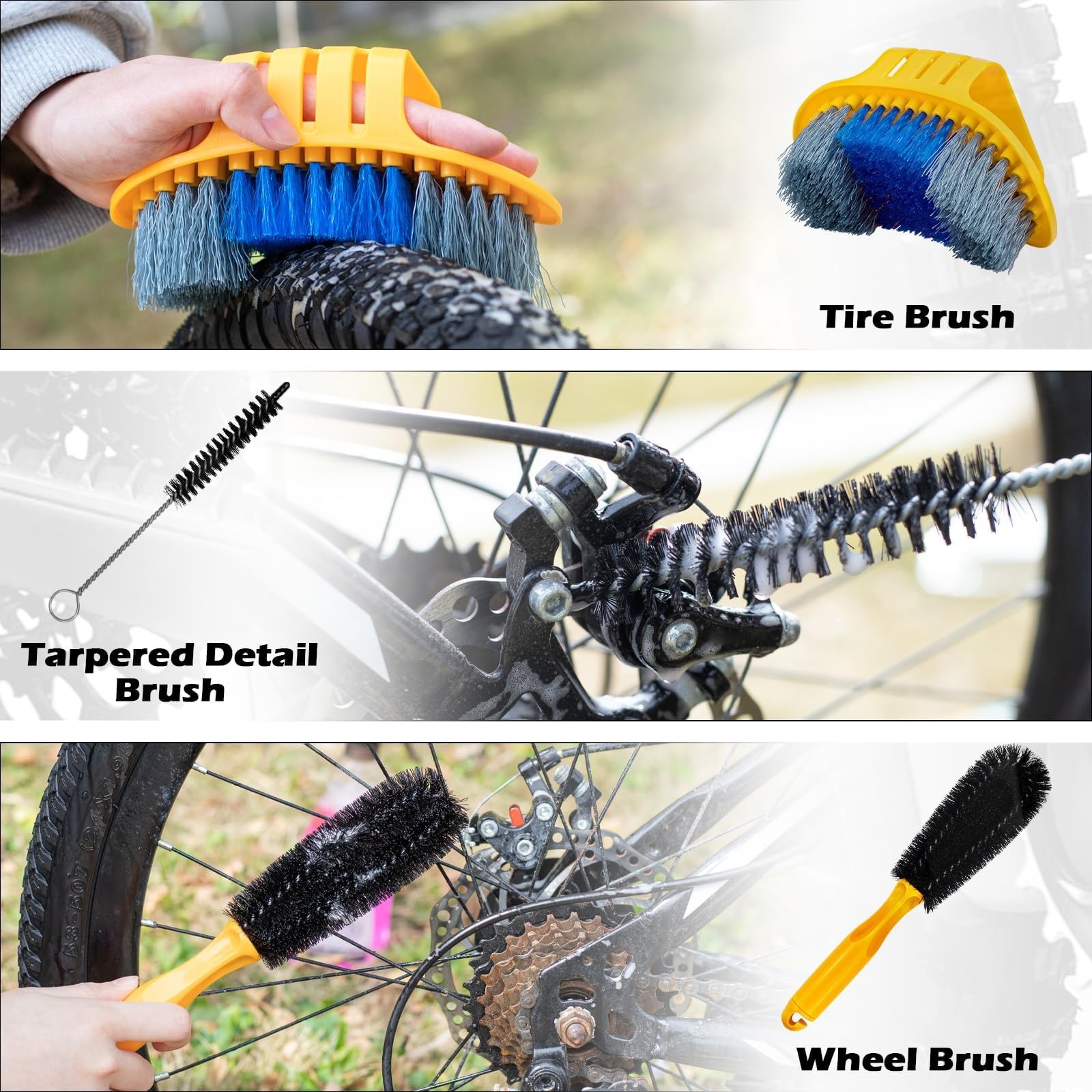 focopot Bike Cleaning Kit with Bicycle Cleaner(25 oz),Degreaser(10 oz),Oil Lu…
