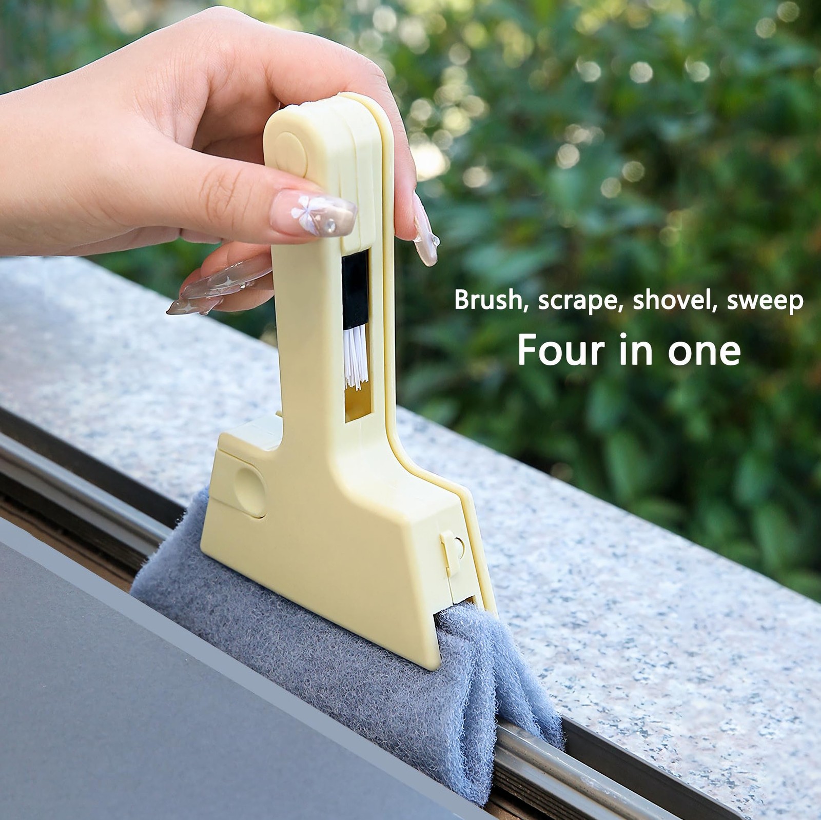 Window Track Cleaner Tool, 4Pcs 4-in-1 Groove Cleaning Brush (with Bristle Br…