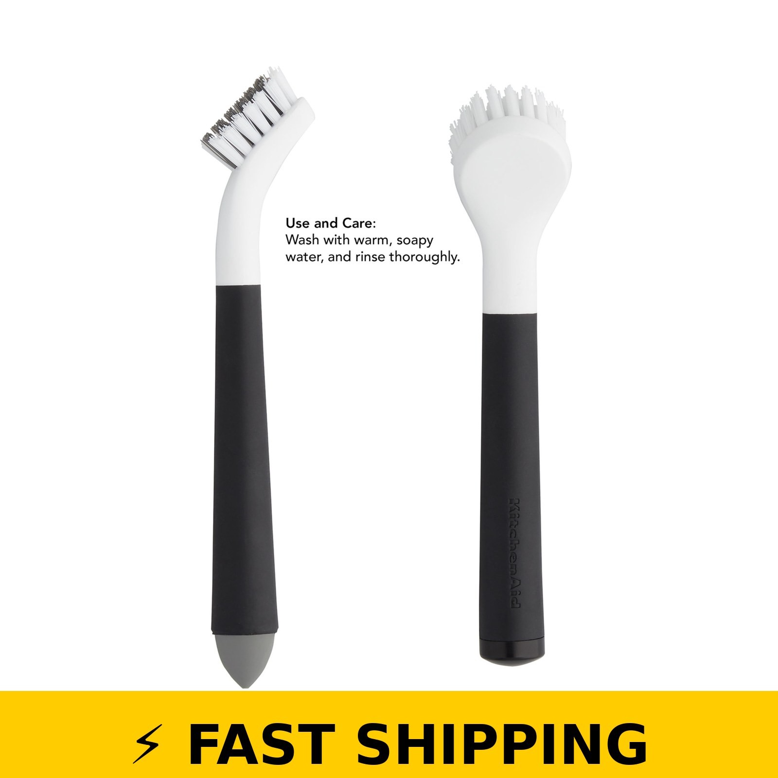 KitchenAid 2-Piece Dish Brush Set – Black