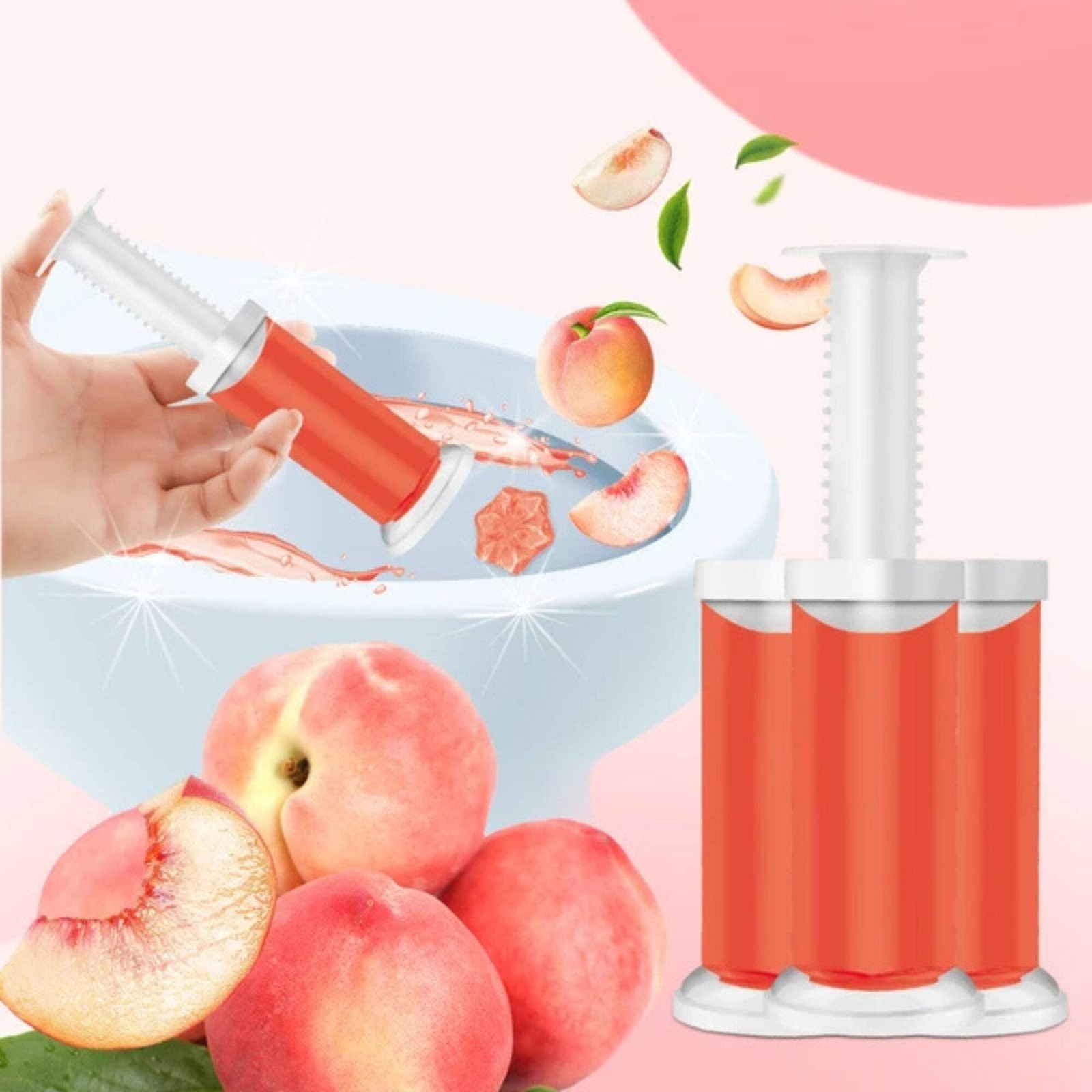Air Fusion Peach Scent Toilet Cleaning Gel 56 Stamps 6.43oz 4 Pack
