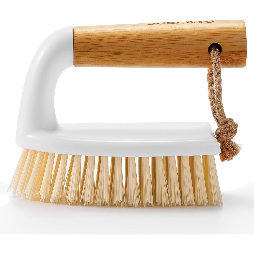 Heavy Duty Scrub Brush with Handle for Cleaning Bathroom Shower Tile Floor