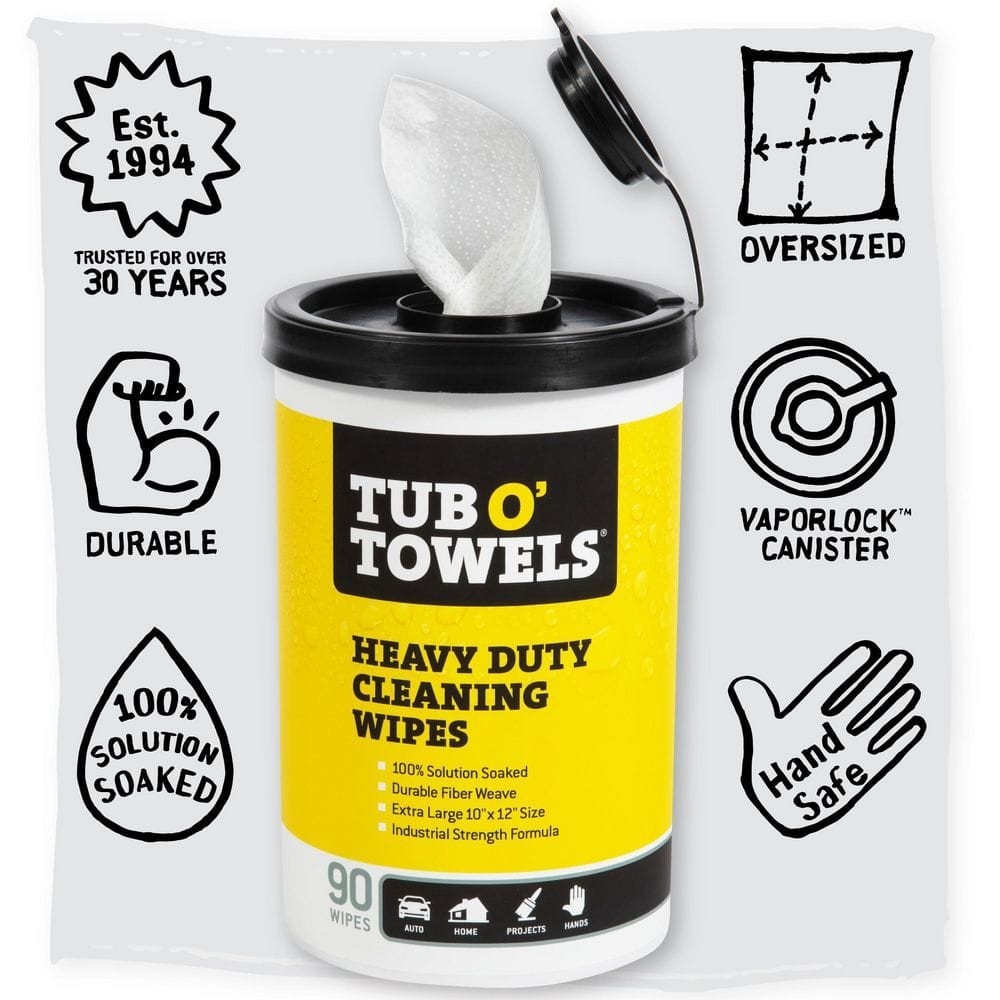 Tub O Towels Heavy Duty Cleaning Wipes Citrus Scent 90 Count Extra Large