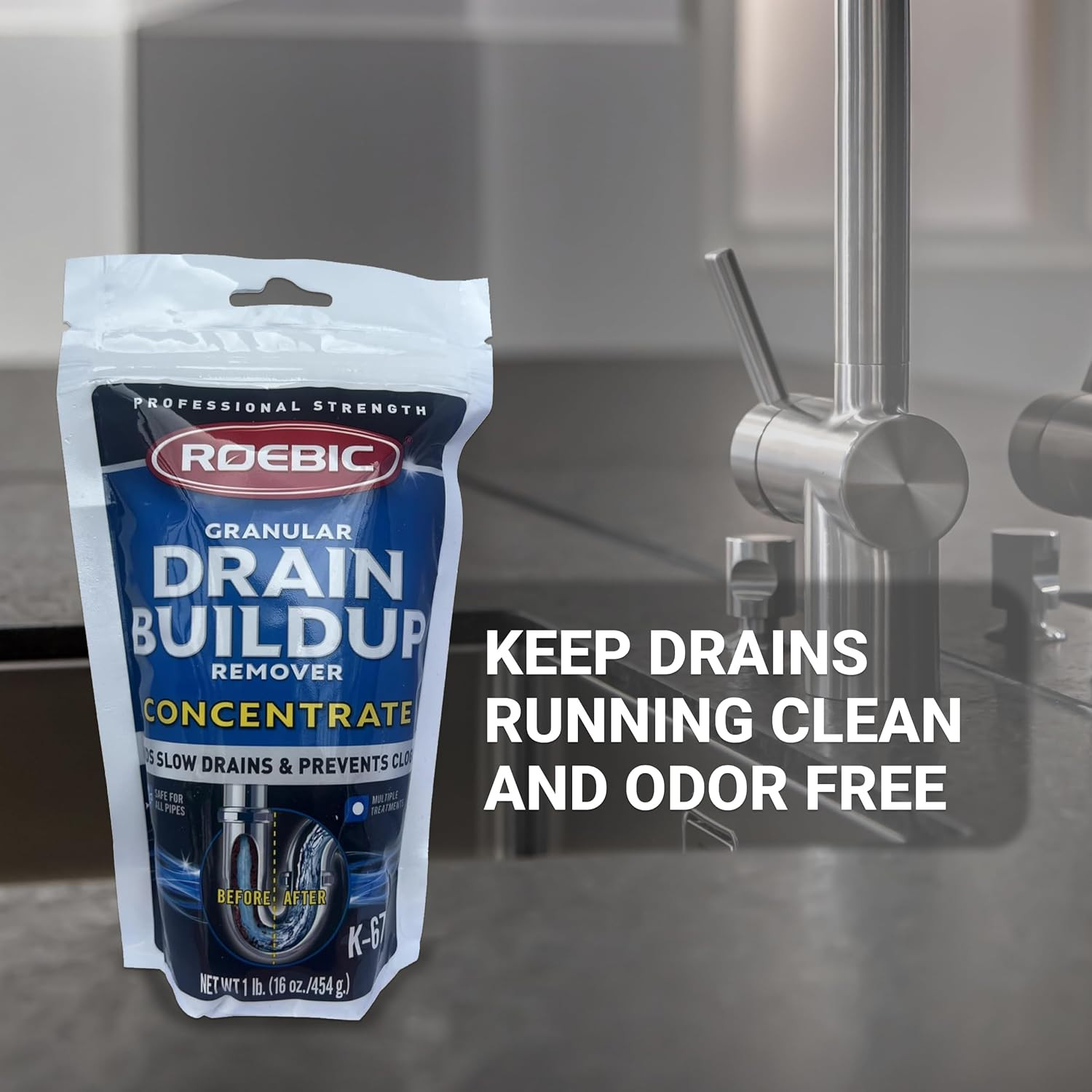 K-67 BAG-4-16OZ 16-Ounce Biodegradable Granular Drain and Trap Cleaner