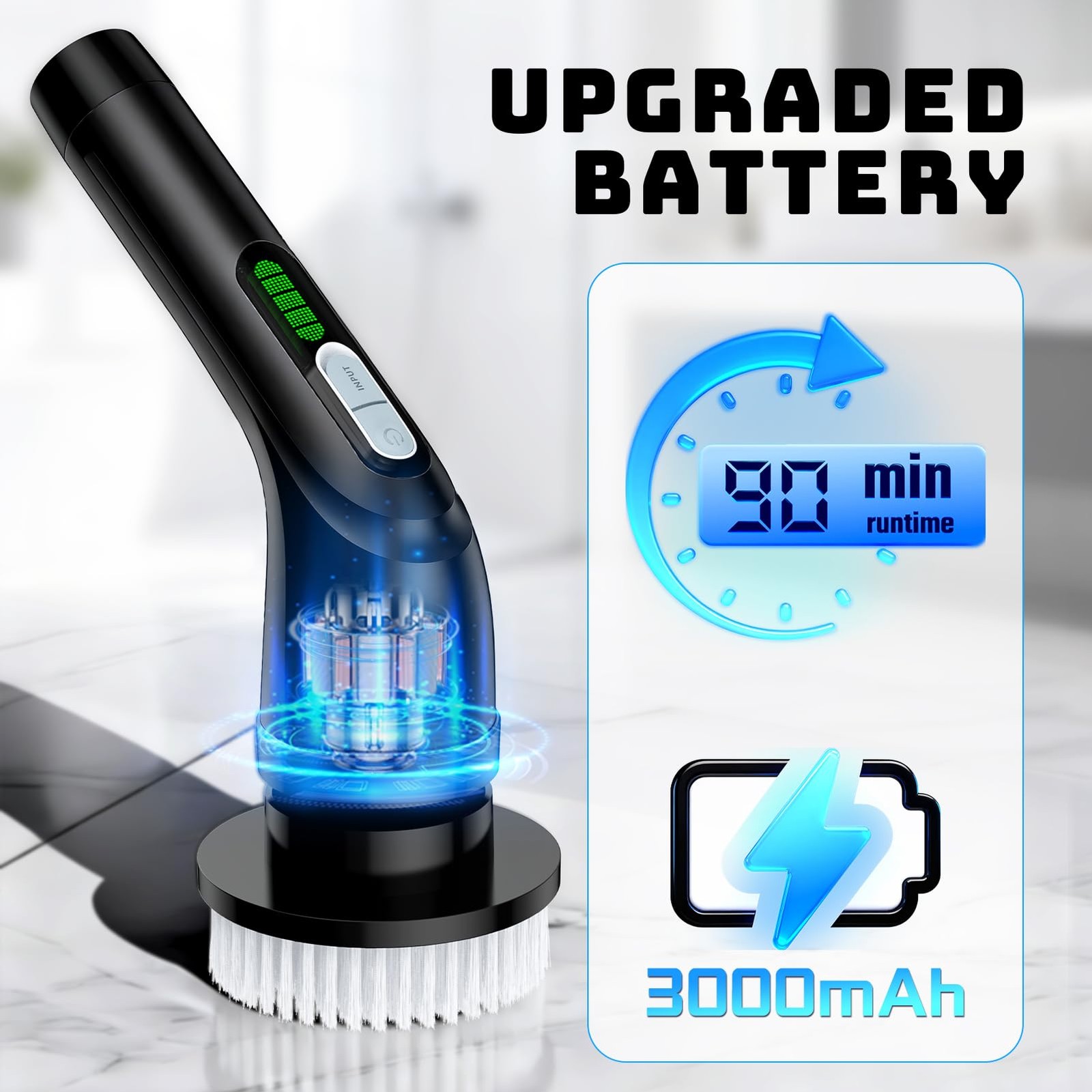 Electric Spin Scrubber, Powerful 2Speed Cleaning Brush,