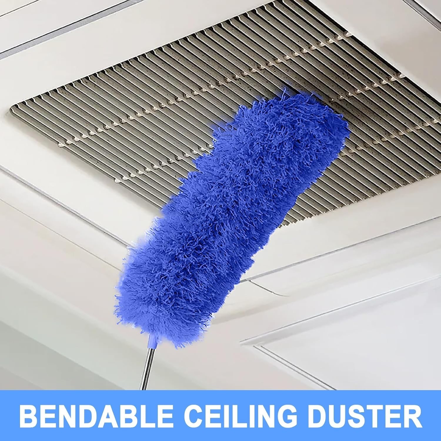 Extendable 100 Inch Ceiling Duster Kit Spider Web Brush with 2 Washable Heads