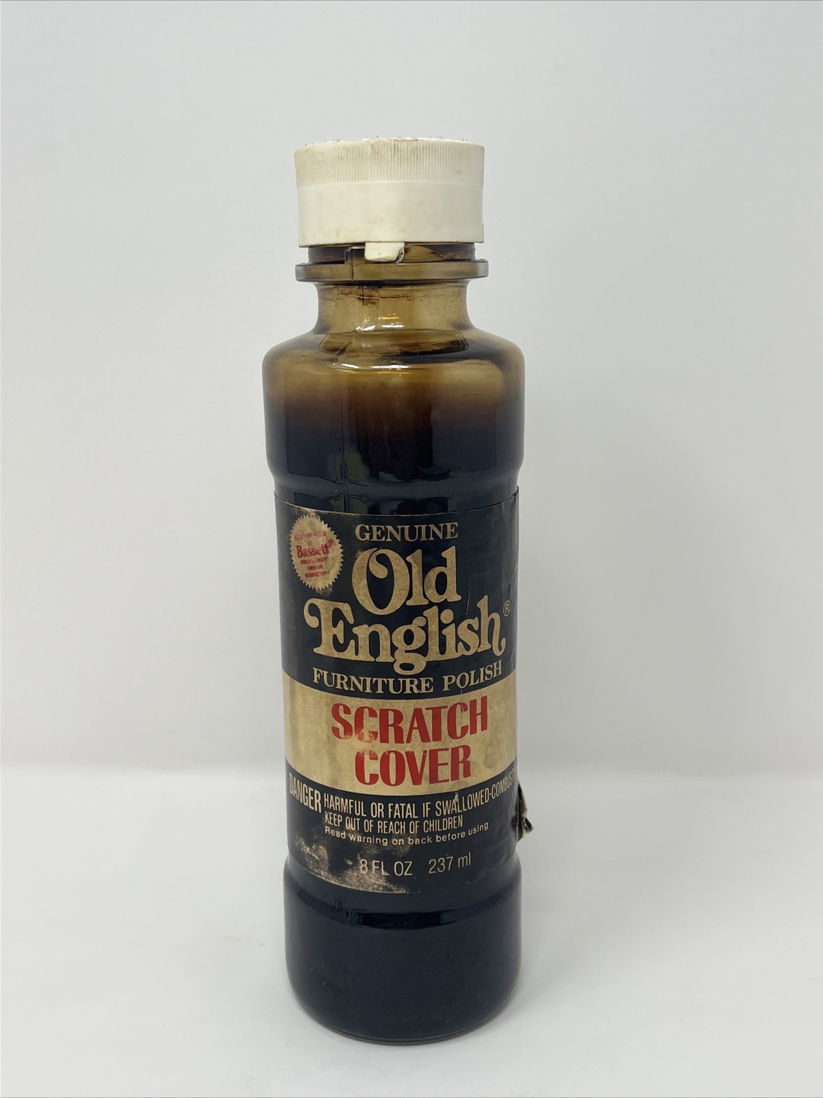 Vintage Old English Scratch cover Furniture Polish Glass Bottle