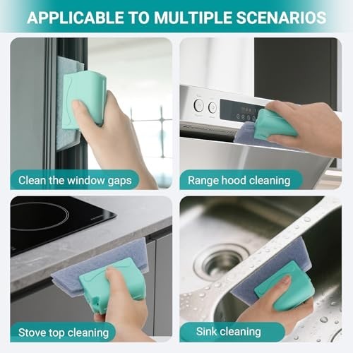 Versatile Window Cleaner Tool Set – 3 Track Brushes, 6 Cloths, Wet/Dry Use