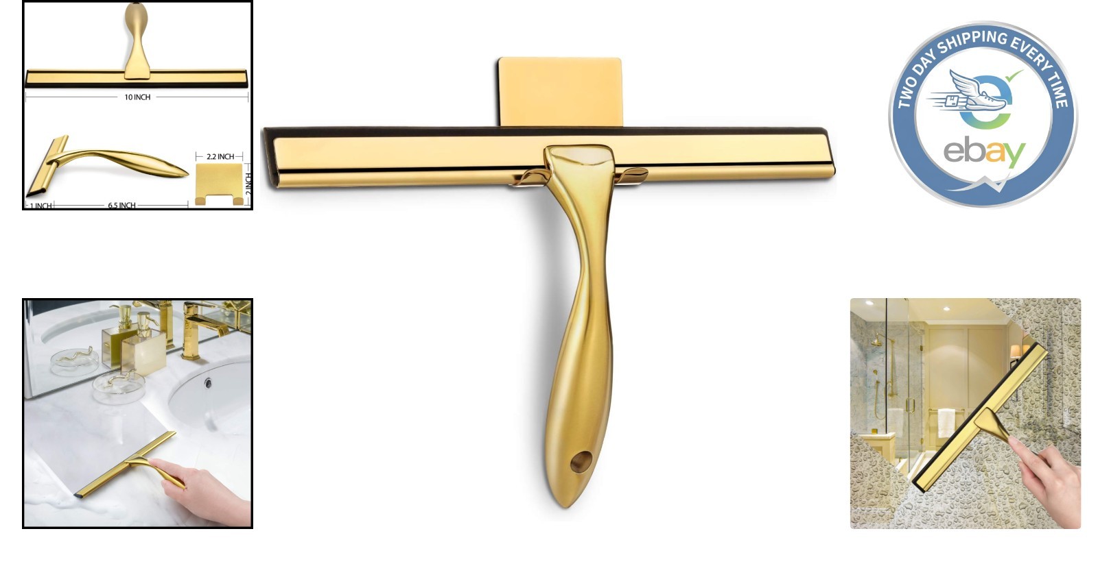 Modern All-Purpose Shower Squeegee with Rubber Blade – 10-Inch Compact Design
