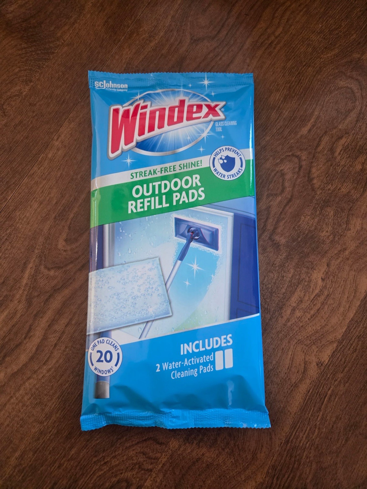 NEW Windex Outdoor Refill Pads for Cleaning Glass, Windows 1 package (2 pads)
