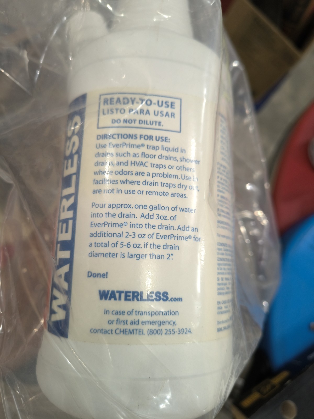 Waterless 1514 EverPrime 1 Quart Drain Trap Liquid for dried out, Smelly drains