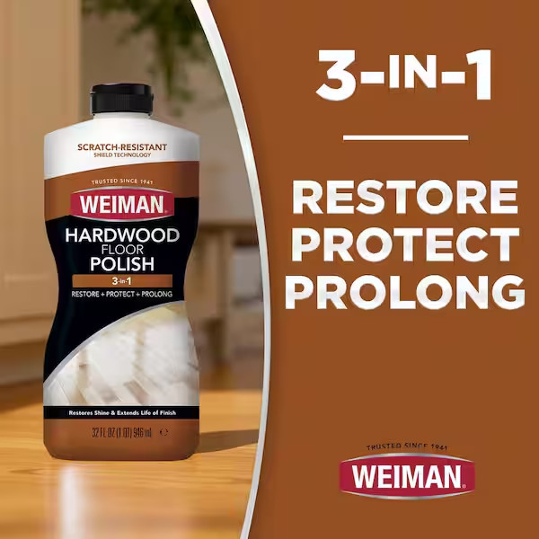 Weiman Wood Floor Polish and Restorer – 32 Ounce – High-Traffic Hardwood