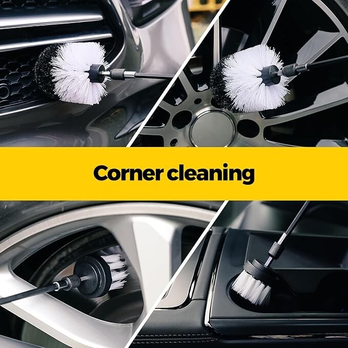 6 Pcs Drill Brush Car Detailing Kit with Extend Attachment Soft Bristle Power US