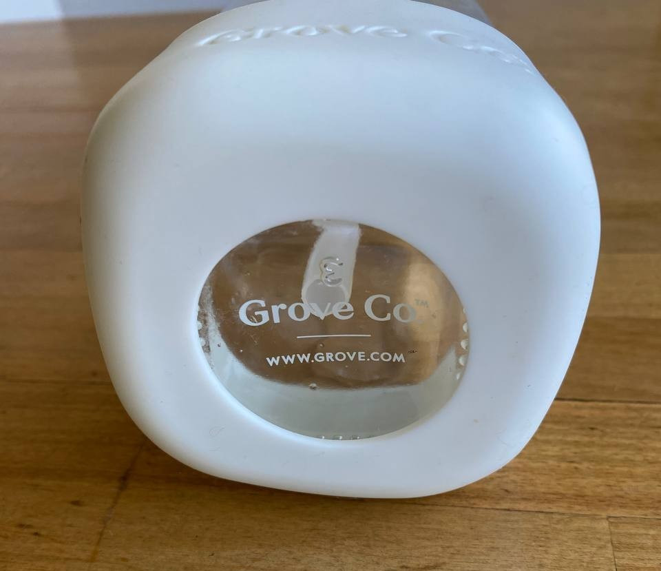 Grove Co Reusable Glass Pump Spray Bottle Clear Bottle White Silicone Sleeve