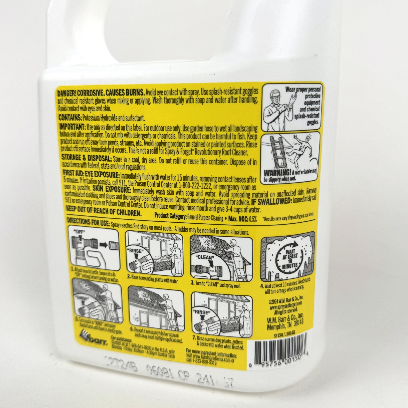 Spray & Forget Revolutionary Roof Cleaner 32oz / 1 Qt Hose-End Bottle