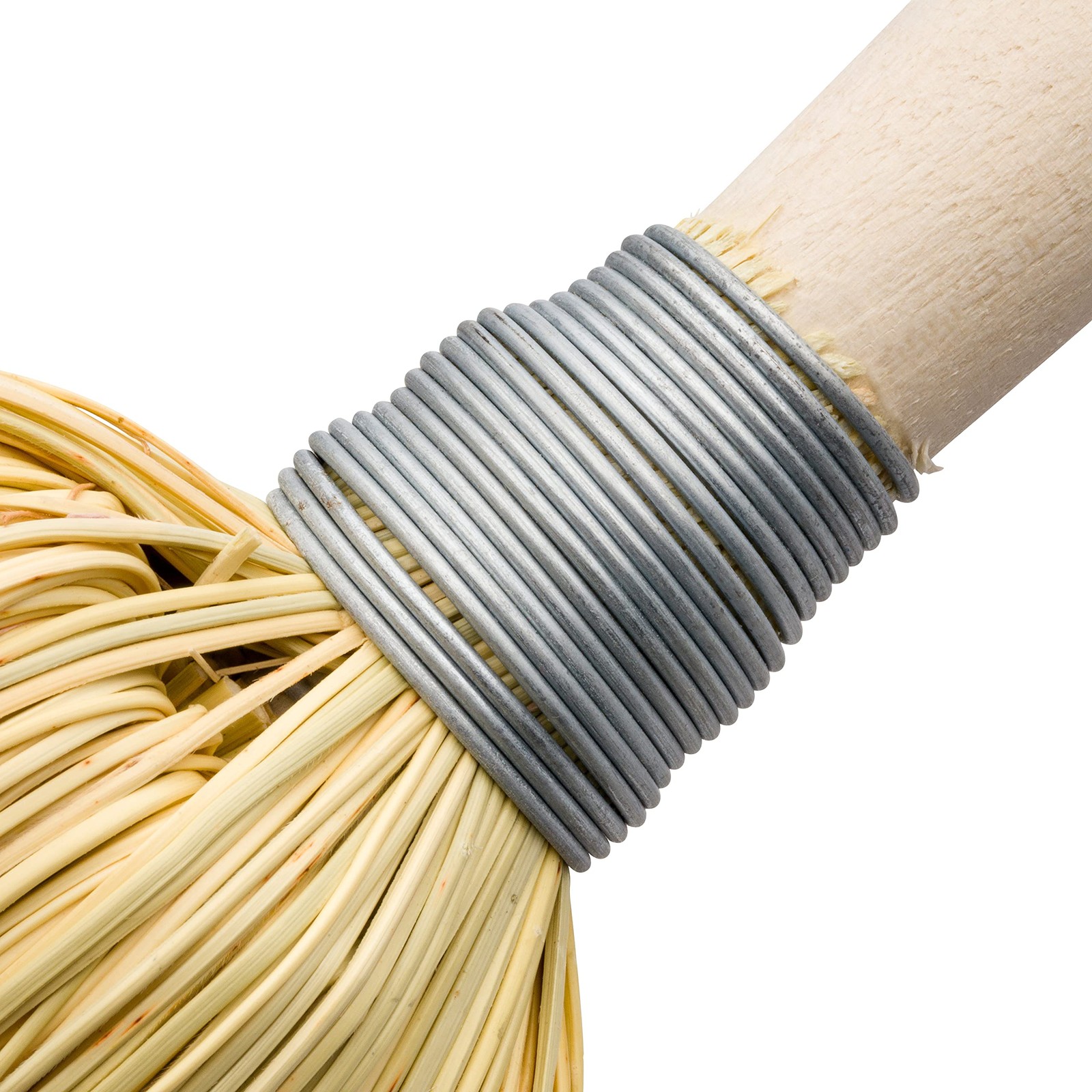 Hand Brush with Wooden Handle, Rice Straw, Untreated Beechwood, 10-Inches