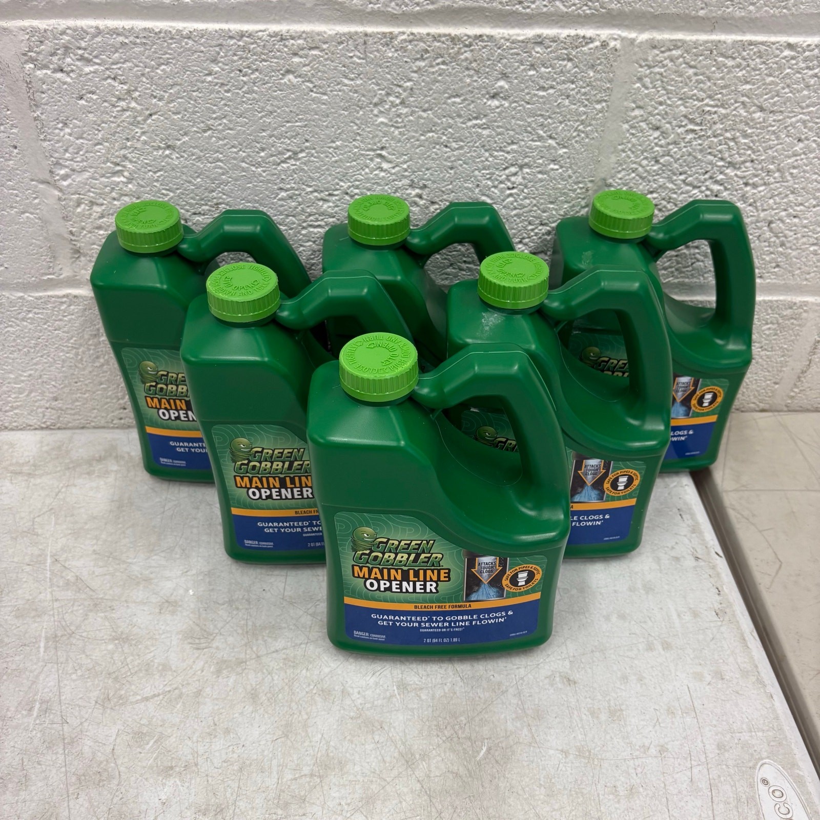 6-Pack Green Gobbler Main Line & Sewer Clog Remover Drain Cleaner 64 oz Each