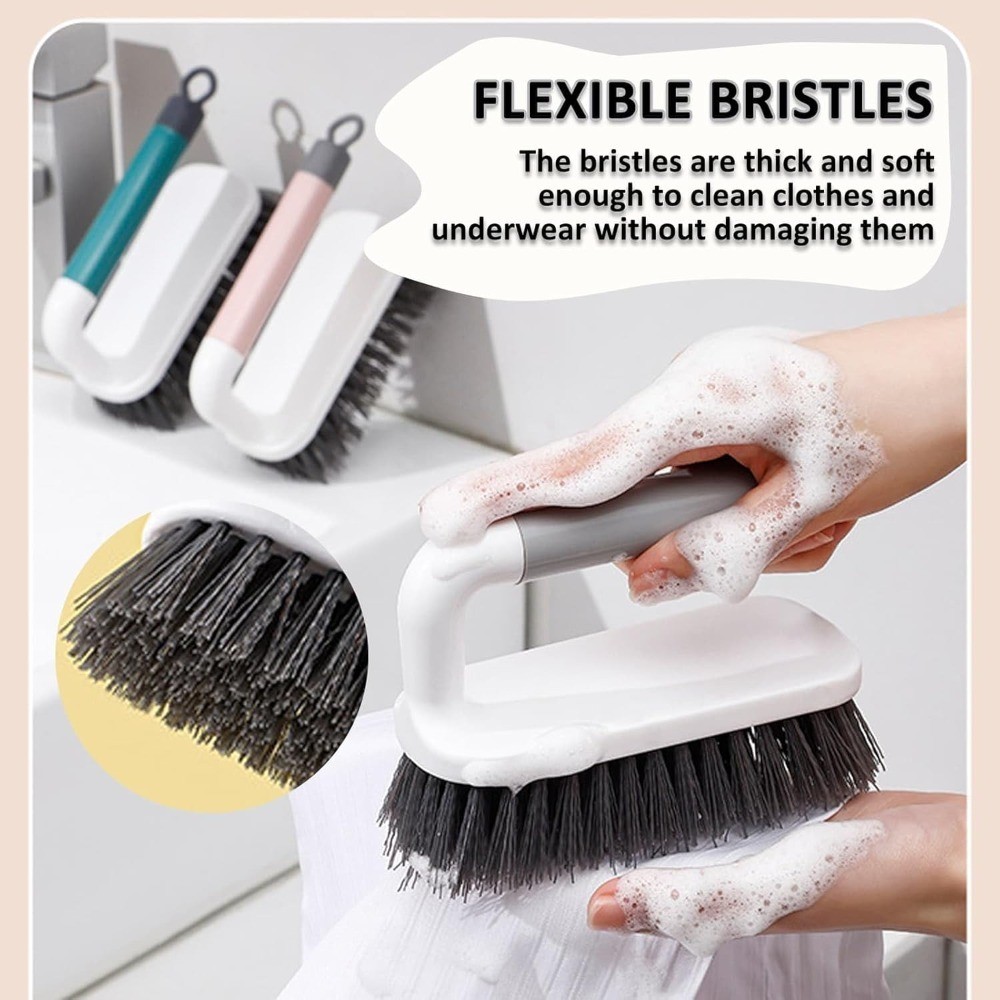 Heavy Duty Scrub Brush with Long Handle for Bathroom Shower Tile Kitchen Sink