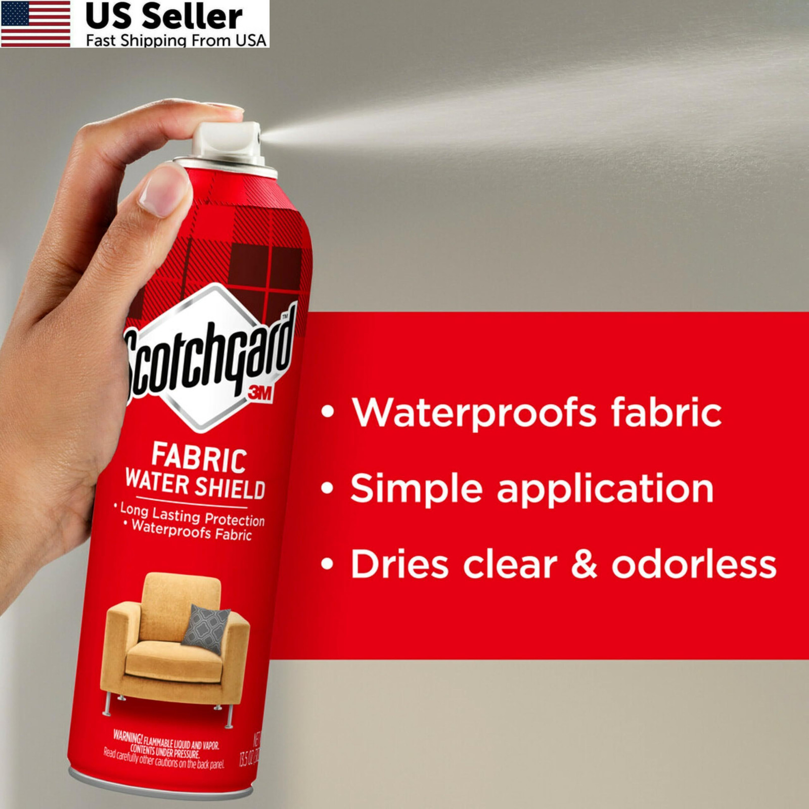Scotchgard Fabric Water Shield, 13.5 Ounces, Repels 1 Pack, Transparent