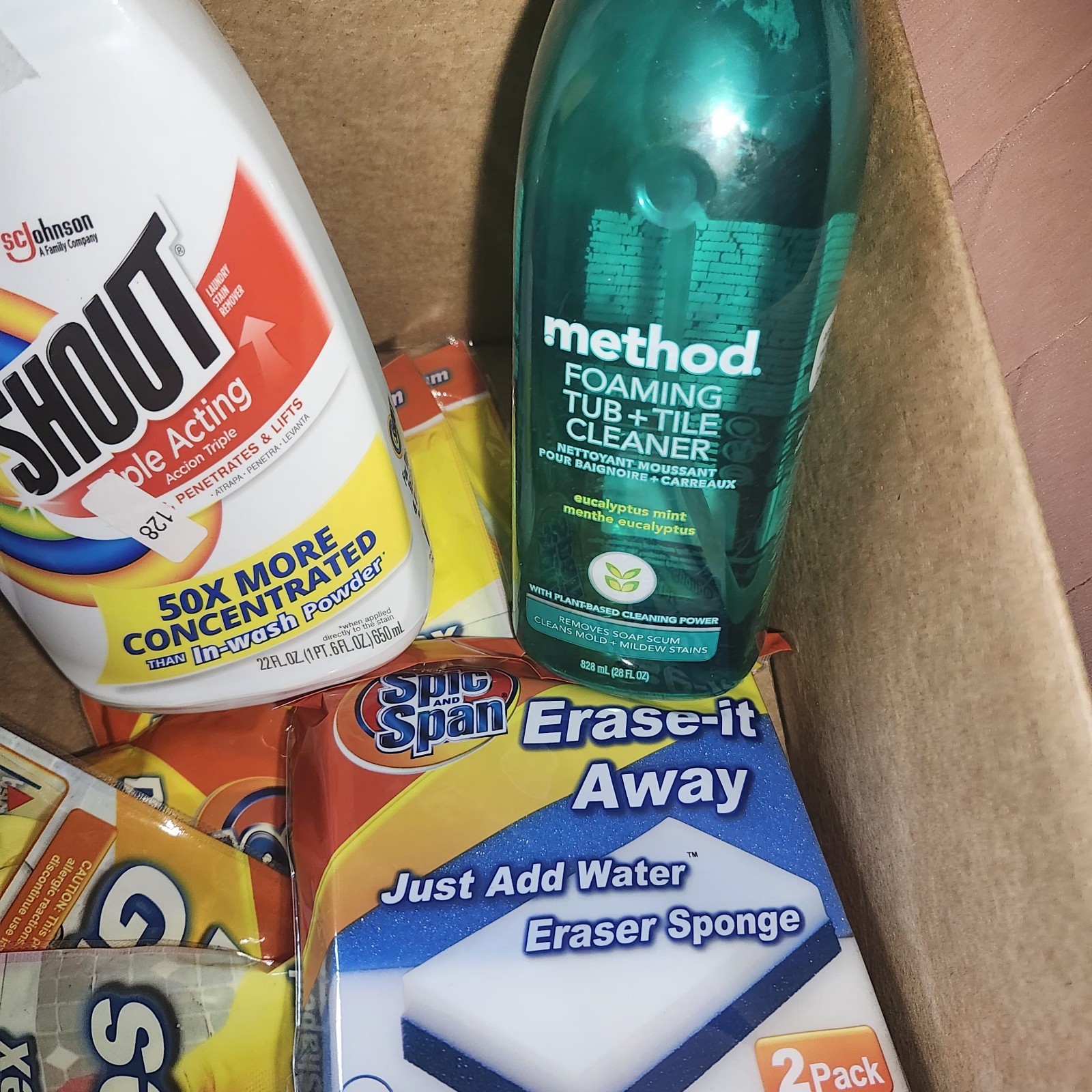 Household Cleaning Supplies lot Of 13 Items All New Method, Shout, Spic And Span