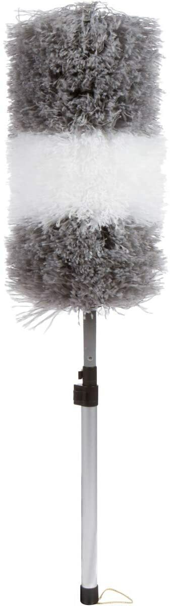 Telescopic Microfiber Duster w/ Extension Pole, Scratch Free (Grey)