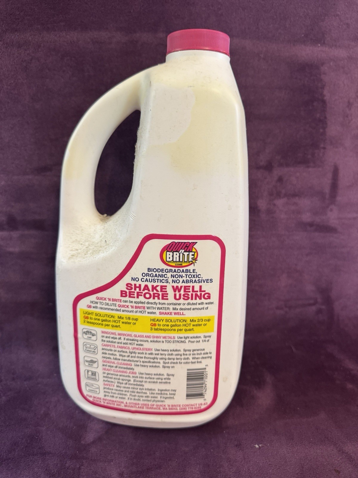 Quick ’n Brite All-Purpose Liquid Cleaner 64 oz Makes Up to 256 Bottles NOS