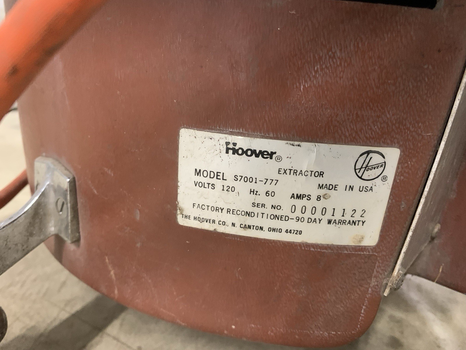 Hoover brand product Extractor Cleaning Machine This item is a vintage