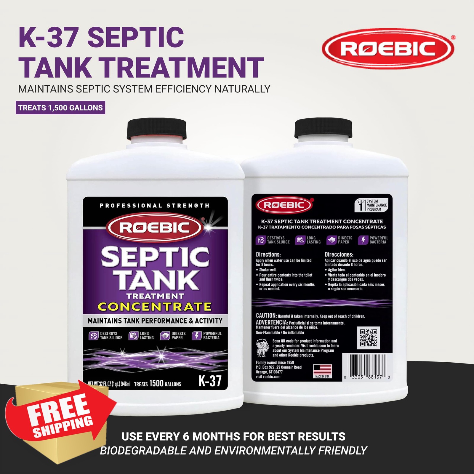 Roebic Septic Treatment Liquid Concentrate 32oz