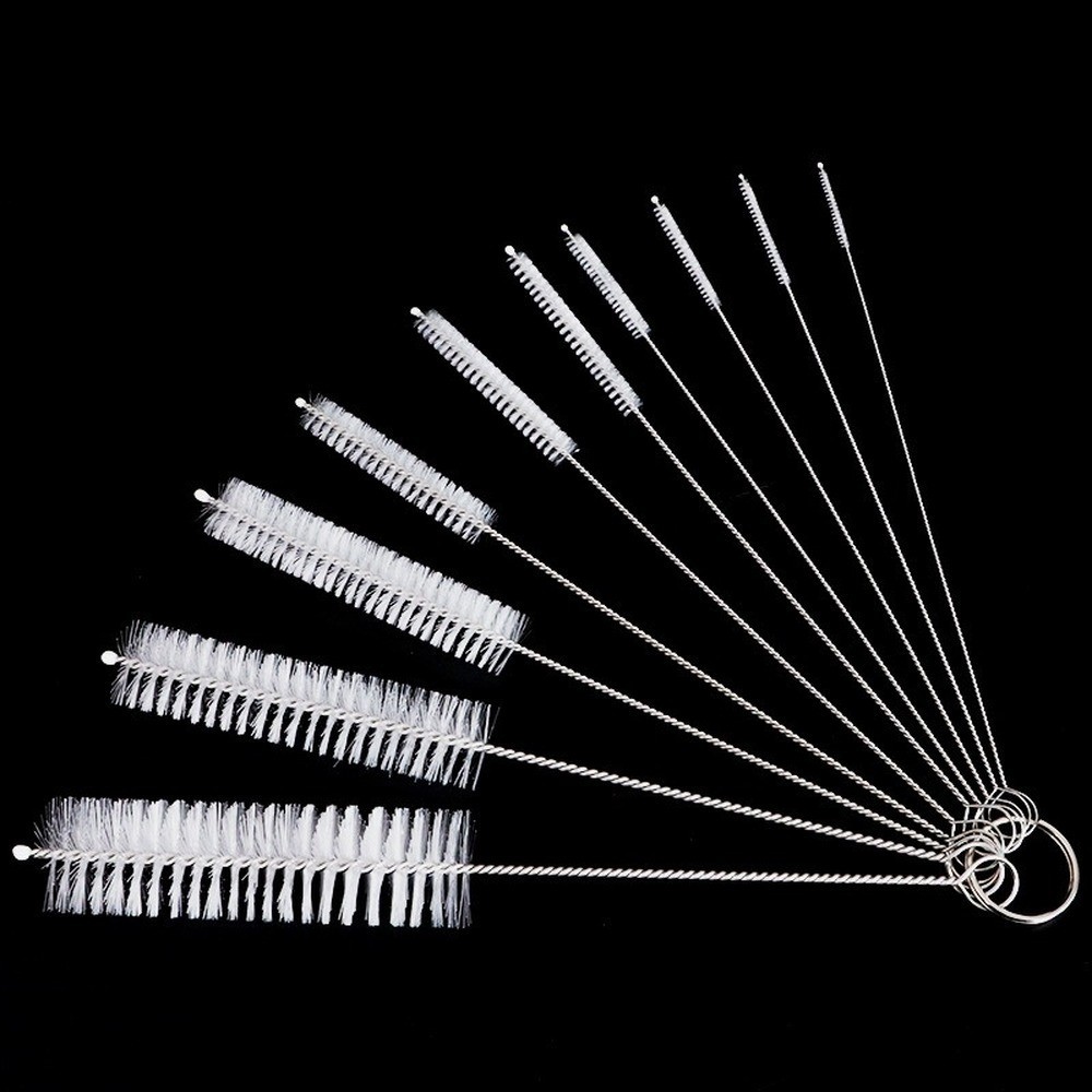 10Pcs Set Nylon Straw Brush Cleaner Bottle Tube Pipe Small Long Cleaning US