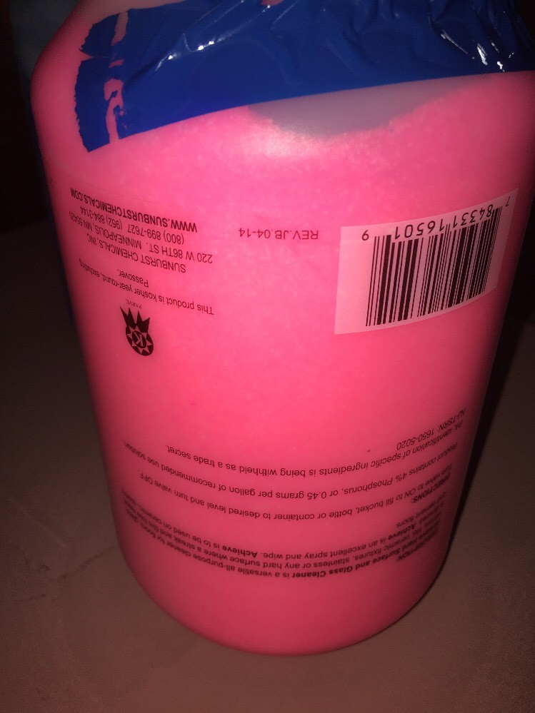 Sunburst Chemical Achieve Hard Surface Glass Cleaner 5lb