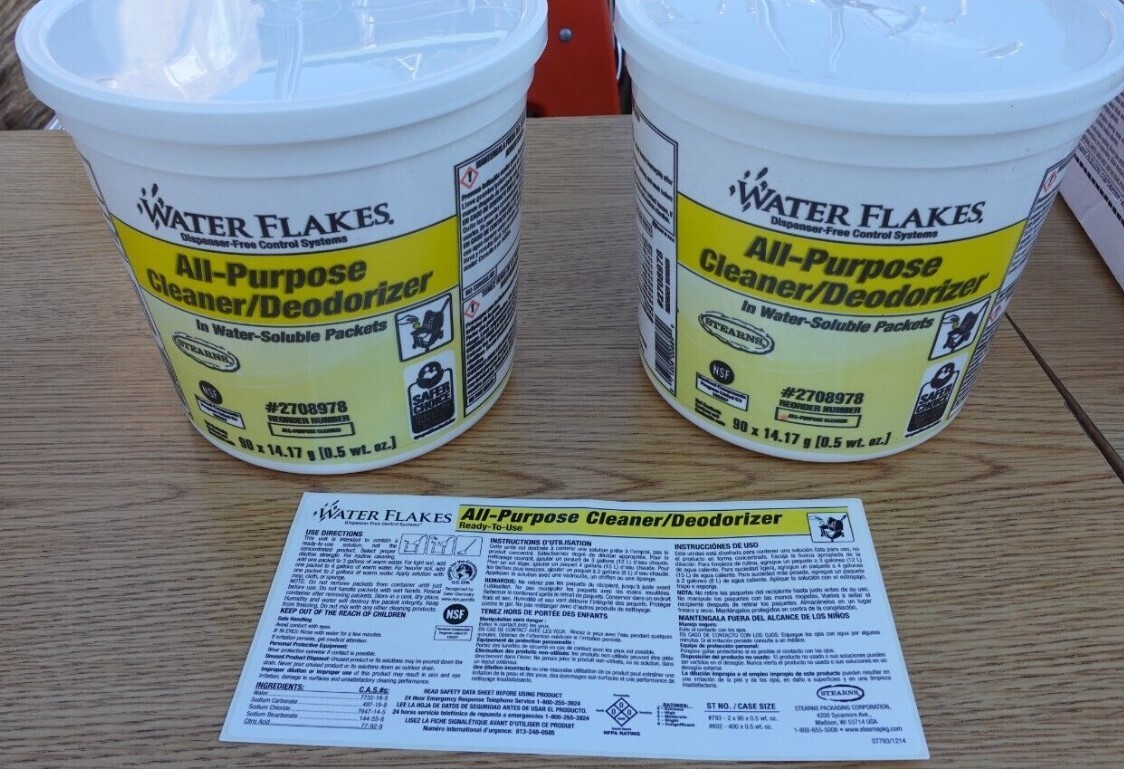Water Flakes All Purpose Cleaner/Deodorizer #27008978 [0.5 wt.oz] New Case of 2
