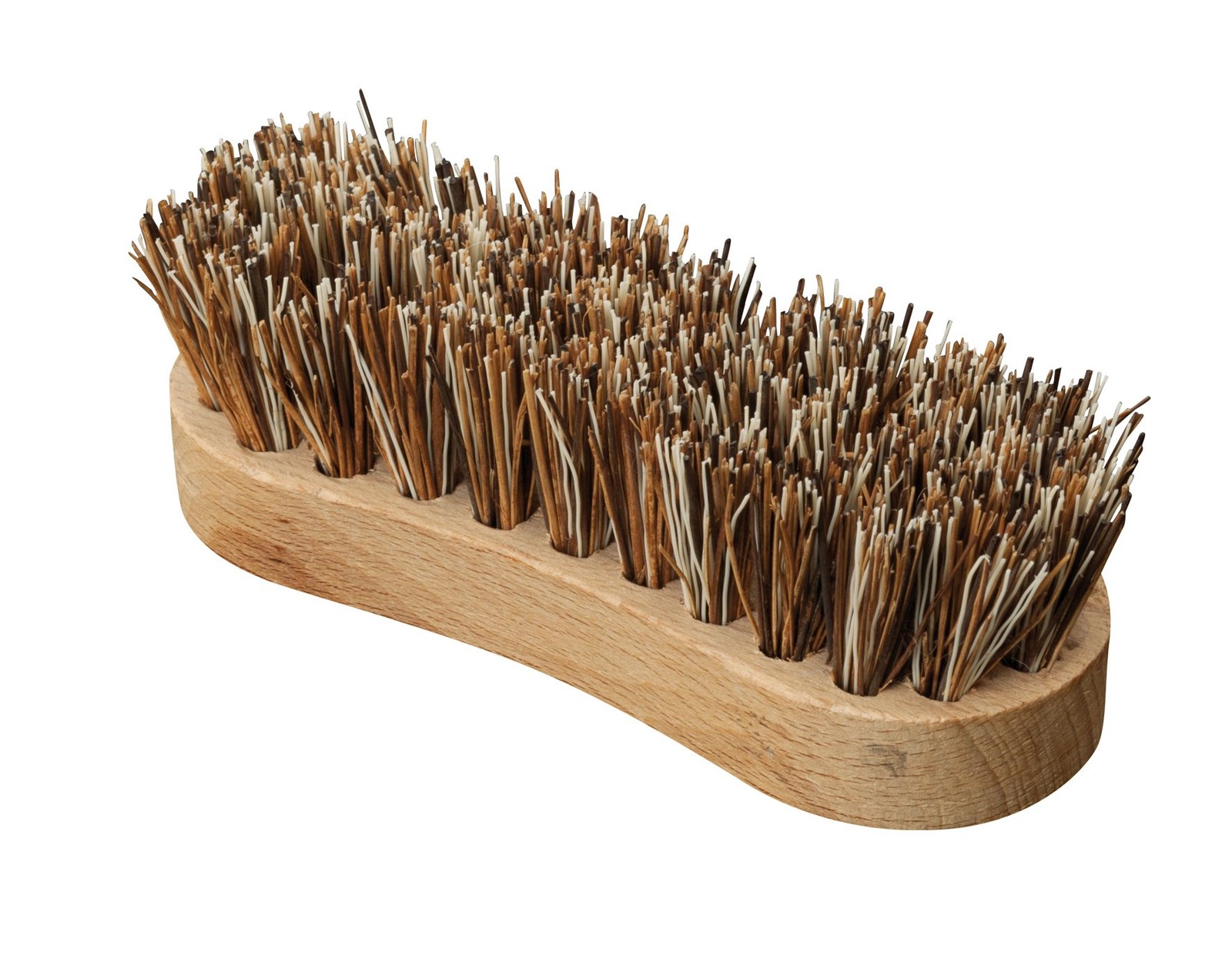 Oyster Scrub Brush With Union Fiber Bristles And Untreated Beechwood Handle 43/4