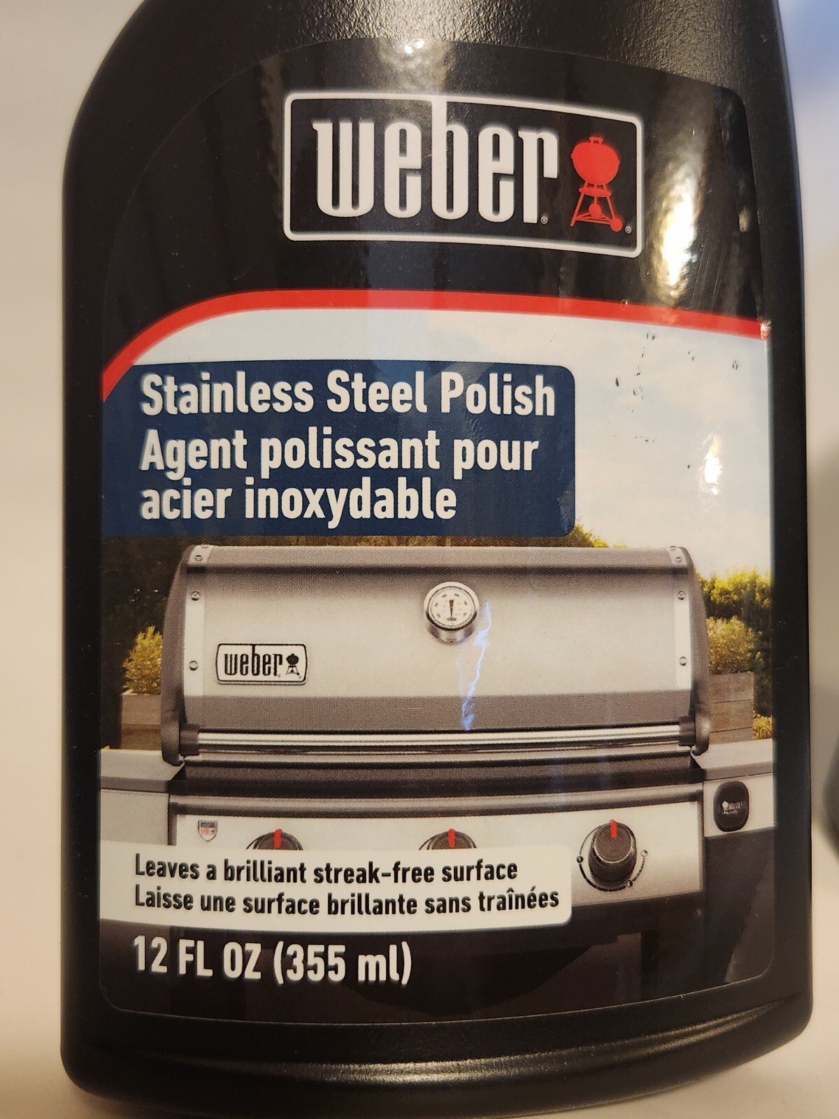 Weber Stainless Steel Polish 12 oz Bottles Lot of 2 Grill Cleaner Spray