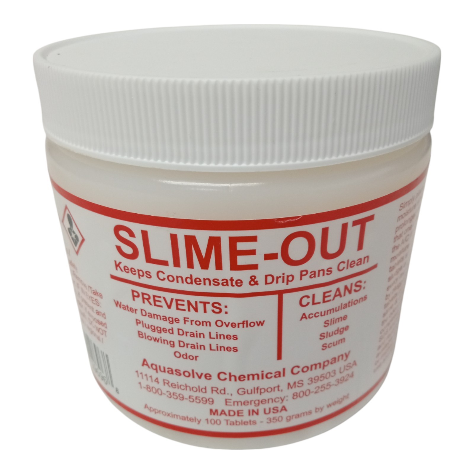 Slime Out Condensate Pan Tab Clean Treatment 100 Tablets SO100