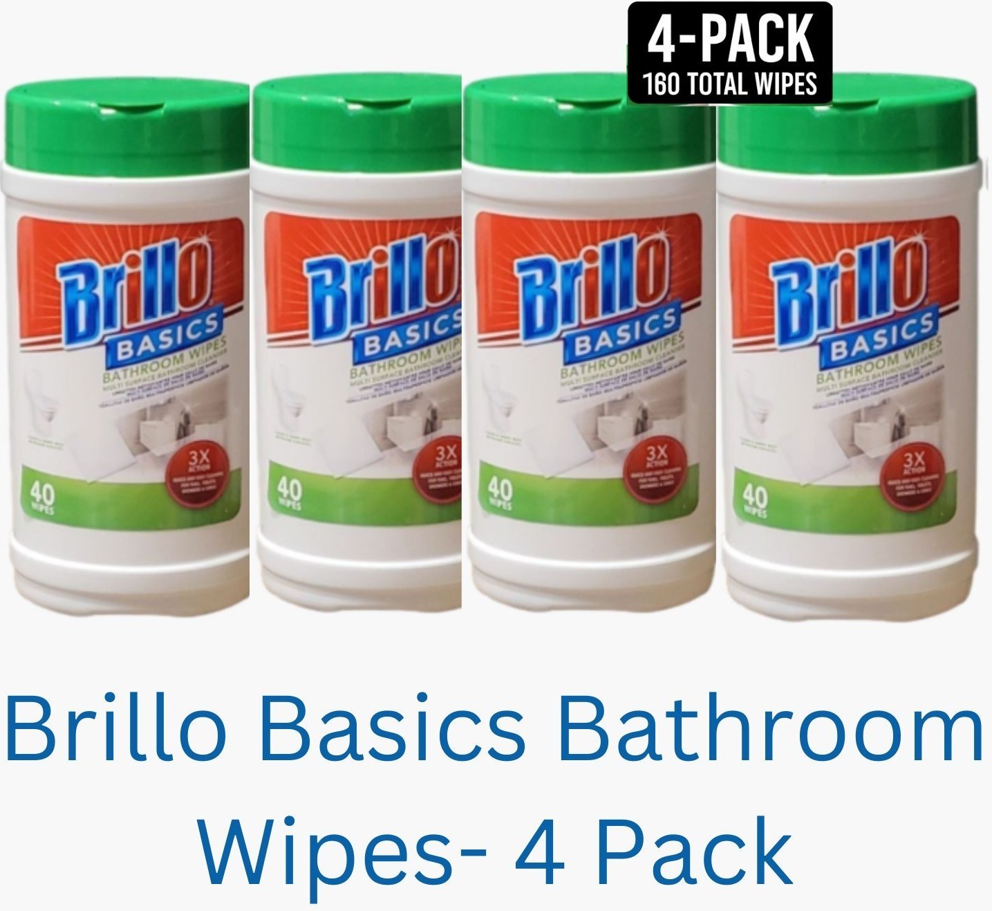 Brillo Basics Multi-Surface Wipes – Fresh Scent – 160 Ct – Bathroom & Kitchen