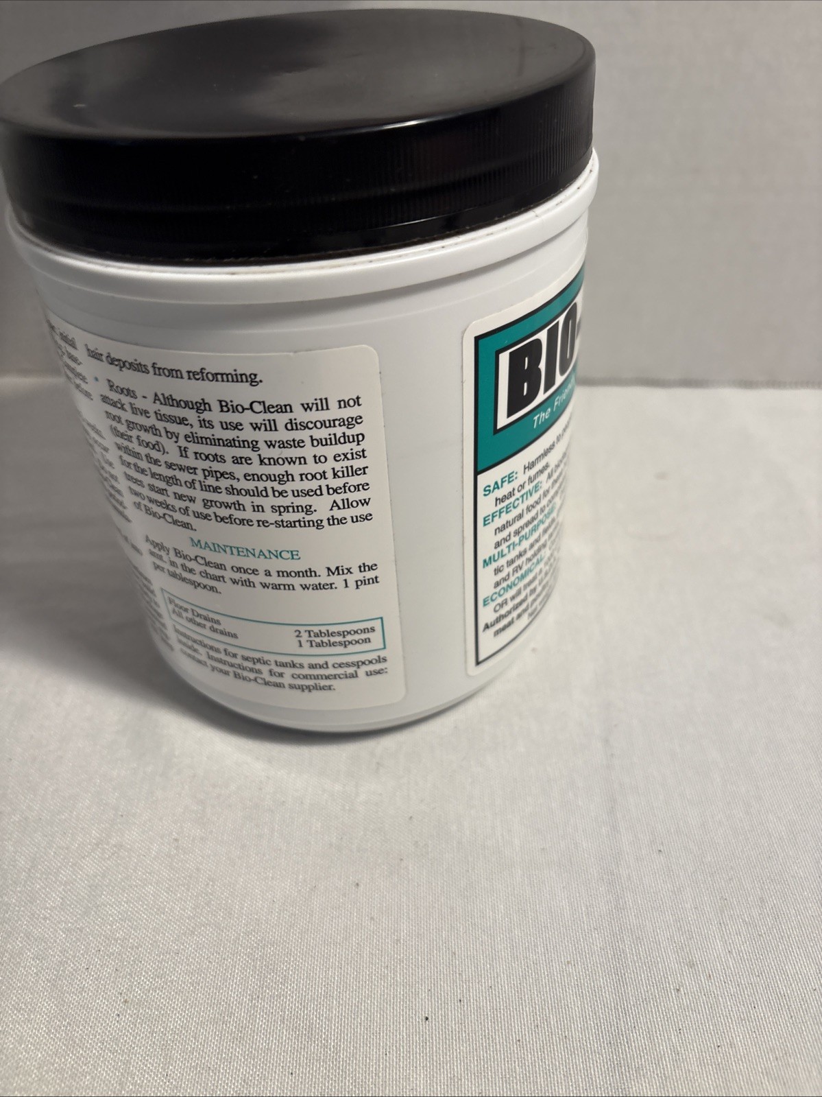Bio-Clean Drain & Septic 2LB Canister Environmentally Safe USED 90% Remaining